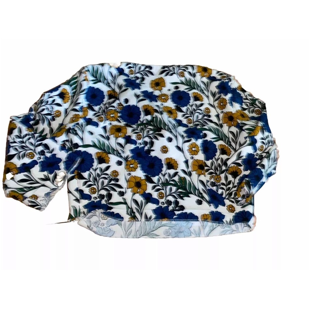 ZARA Basic size Small Floral multicolor crop blou… - image 7